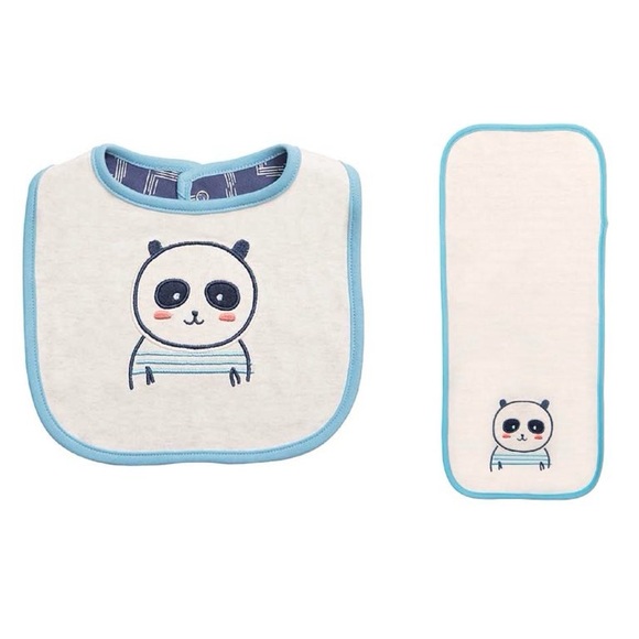 New 2 piece panda bib & burb cloth - Picture 3 of 4